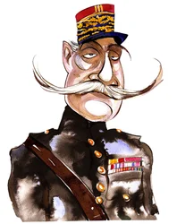 Ferdinand Foch - Maréchal français (1851-1929); caricature en couleur
